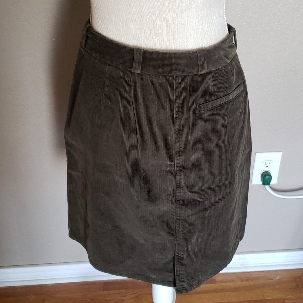 Vintage Covington 100% cotton corduroy army green midi skirt - Picture 4 of 8